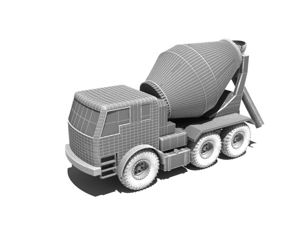 maya toy truck - Concrete mixer truck wooden toy... by gile.073